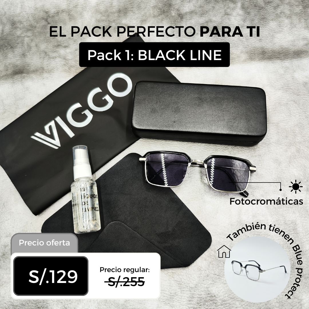 GAFA BLACK LINE CON LUNAS FOTOCROMATICAS + BLUE PROTECT + UV400 + ACCESORIOS